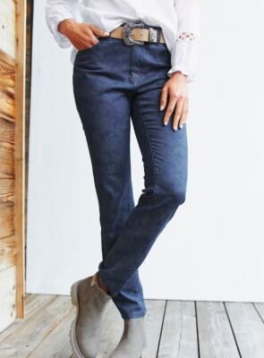 Jeans blau 44 Damen HEINE Push-up mit Blumendruck dark blue UVP: 59,99   7.2849