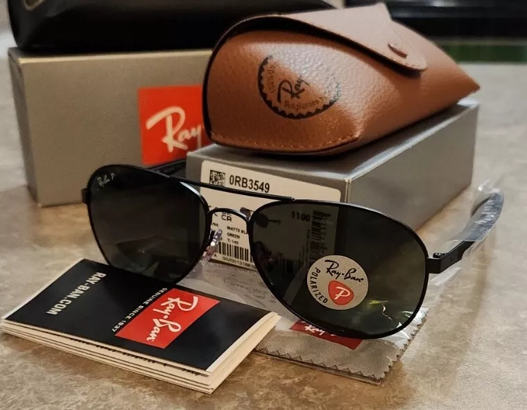 Ray Ban RB3549 POLARIZED Sunglasses 006 9A Black Classic G 15 Lens 188