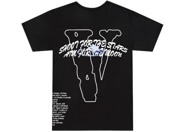 Футболка с треклистом Pop Smoke x Vlone Черная Sz Small