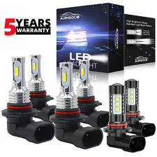 6X White LED Headlight Fog Bulbs For Chevy Silverado 1500 2500 3500 HD 2003-2006