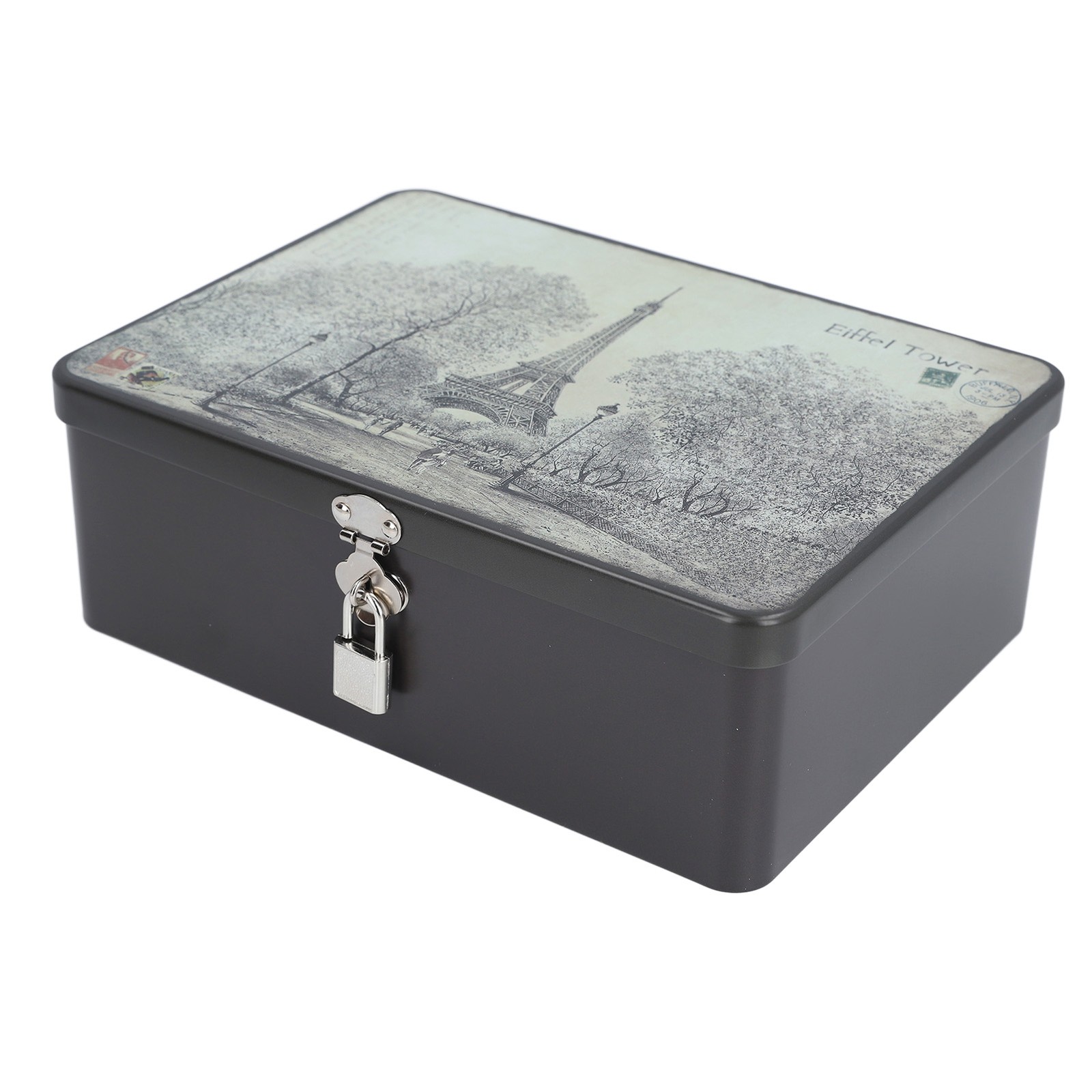 Lock Storage Box Vintage Iron Storage Box Space Saving Metal Keepsake Box Decora