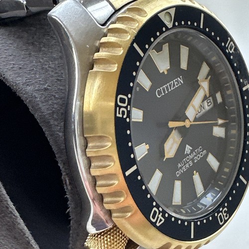 Citizen Promaster Dive Automatic Men's Two-Tone Watch 44MM NY0154-51L - Picture 4 of 24