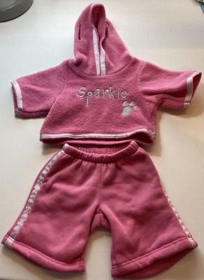 Vintage Bear Factory rosa Mädchen Trainingsanzug Fleece Hoodie Jogginghose Outfit Kleidung