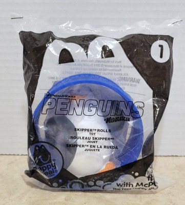 Penguins of Madagascar Skipper Rolls McDonalds Happy Meal 2014 Toy #1 in Series