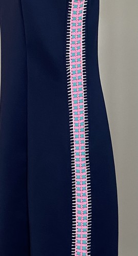 Lilly Pulitzer SMALL Mila Shift Dress True Navy Embroidery Scuba Stretch - Picture 5 of 12