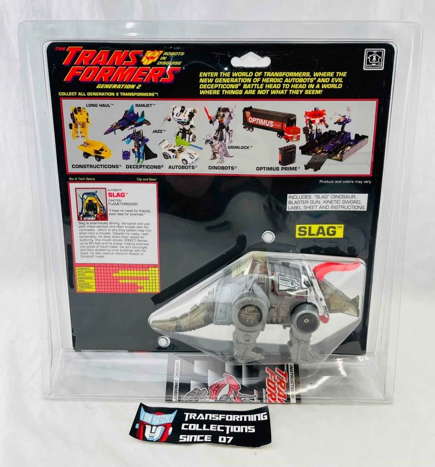 Transformers Original G2 1992 Dinobot Slag Grey MOSC Sealed - Image 2 of 2