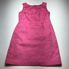 Talbots Dress Womens Est. Medium* Pink Floral Embroidery Sleeveless Occasions