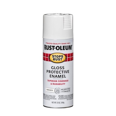 Rust-Oleum 250702 Stops Rust Spray 12 Ounce (Pack of 1), Gloss Pure White