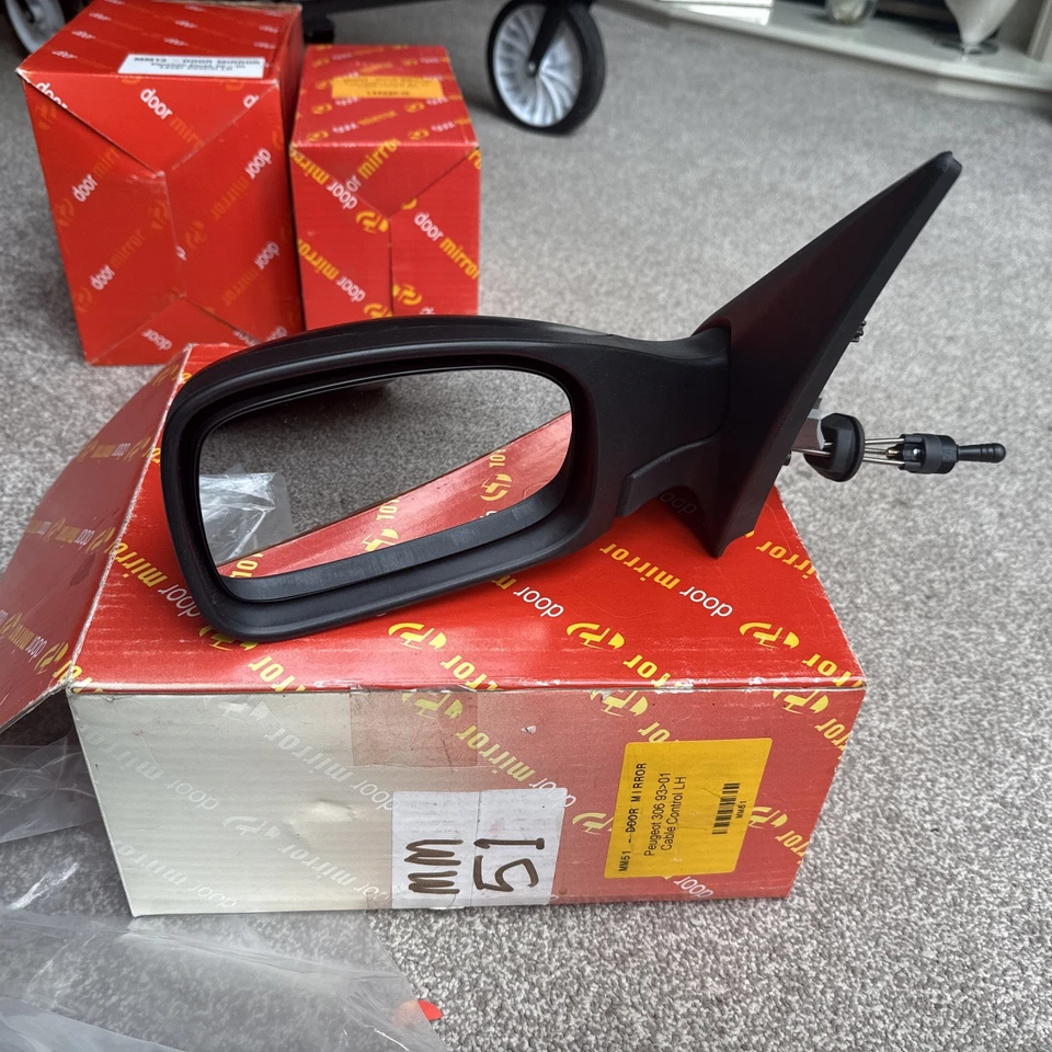 Espejo puerta lado izquierdo peugeot 306 1993-2001 cable controlado Foto 2 de 4