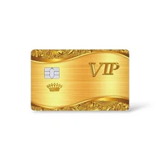 VIP Gold Credit Card Sticker  Holographic Debit Card Skin Cover