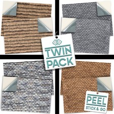 Dolls House 1:12 SELF ADHESIVE TWIN PACK Wallpaper Roof Tiles & Other Roofing