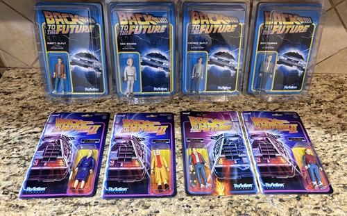 Funko Reaction Super 7 Back to the Future BTTF Lot of 8 Figures MINT IN BOX