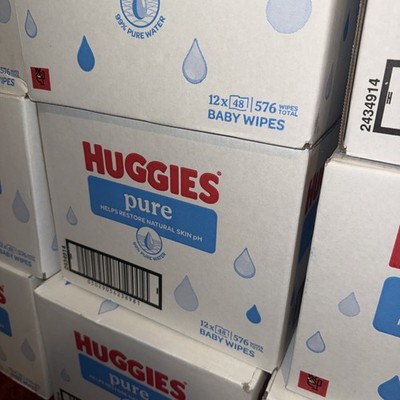 Huggies Pure, Baby Wipes, 12 Packs 48 per pack/576 Wipes Total