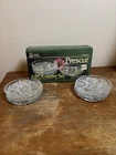 Vintage Anchor Hocking Prescut Glass Scalloped Edge Coasters set of 6 w/ Box
