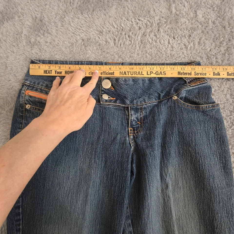 Pantalones de mezclilla para mujer Jordache de colección tiro bajo 13/14 rectos anchos lavado medio años 90 Y2K Foto 4 de 4