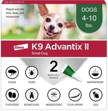 K9 Advantix II Elanco Flea and Tick For Small Dogs 4-10 lbs 2-Monthly Supply NEW