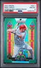 2021 Panini Prizm Stained Glass #SG-1 Mike Trout Stnd.Glass-Green Prizm PSA 8