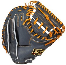 Zett Pro Status Soft Baseball Catcher'S Mitt, Right-Handed Throw, Night Black/O 