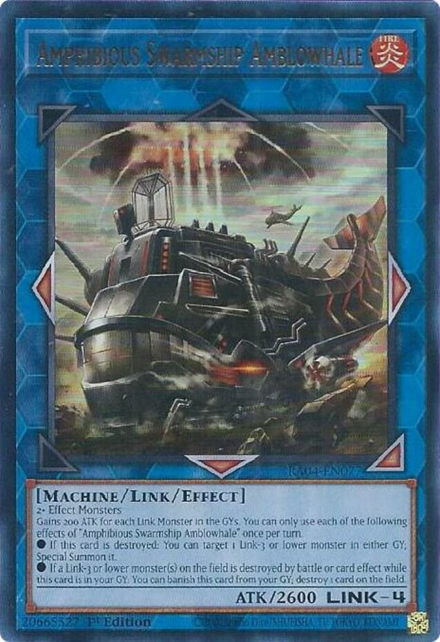 Amphibious Swarmship Amblowhale - RA04-EN077 - Ultra Rare - 1st Edition Near Min