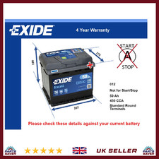 Battery fits SSANGYONG TIVOLI XLV MUSSO 1.6 2.0 1.6D 1996 on Exide 012 450A New