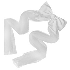 Charming Bride Veil White Fabric Bowknot Wedding Hair Clip Durable Accessory