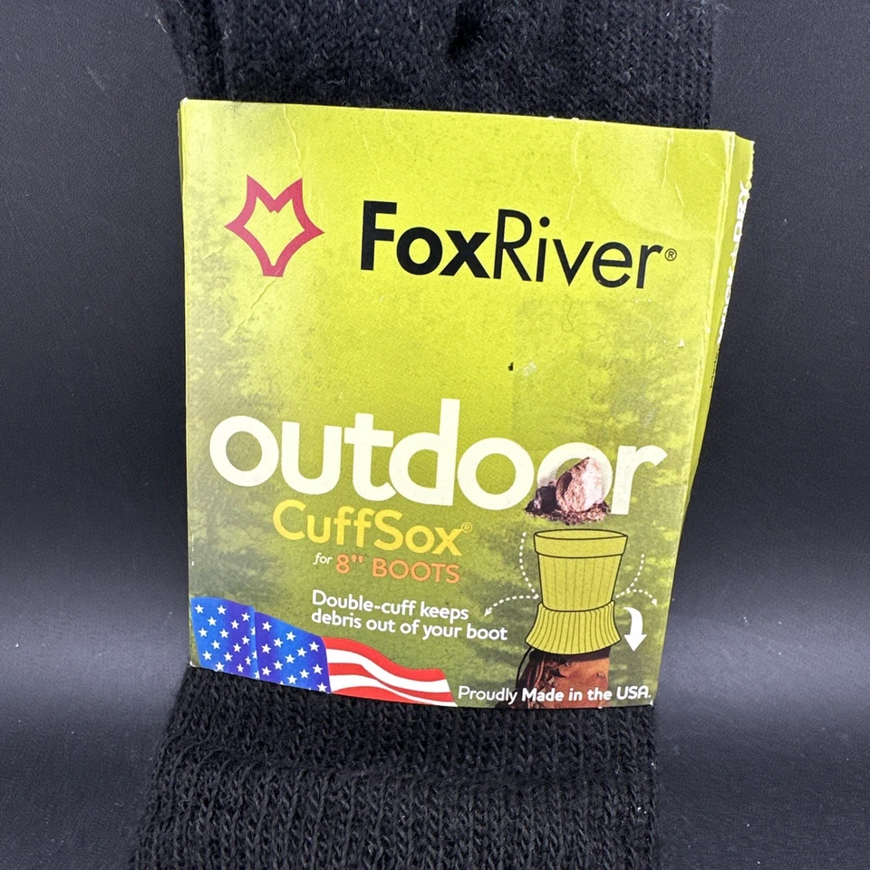 1 par de puños Fox River para hombre al aire libre talla mediana "6-8 1/2 negro para botas de 8"" nuevo en stock" Foto 2 de 4