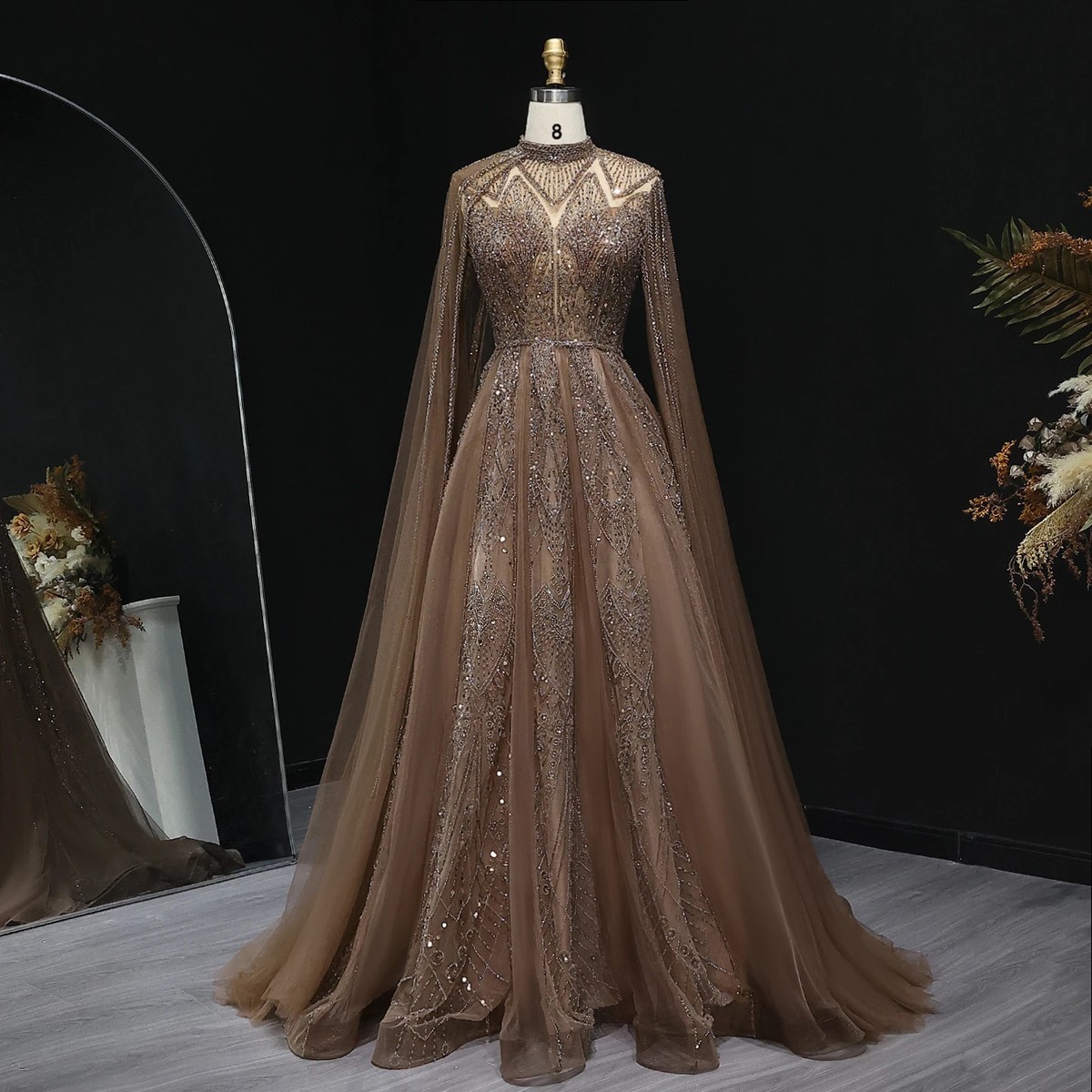 green emerald velvet dress Zehna Pink Organza Luxurious Dress With Bisser Beaded Details For Musl –  Bazar Al Haya main image 0