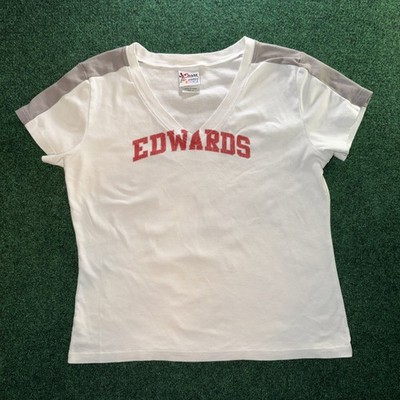 Chase Authentics NASCAR  Edward s V Neck T Shirt  Women s Large White Graphic T