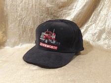 Vintage Kenworth Snap Back Baseball Hat Rope Corduroy Black Tonkin Trucker Cap
