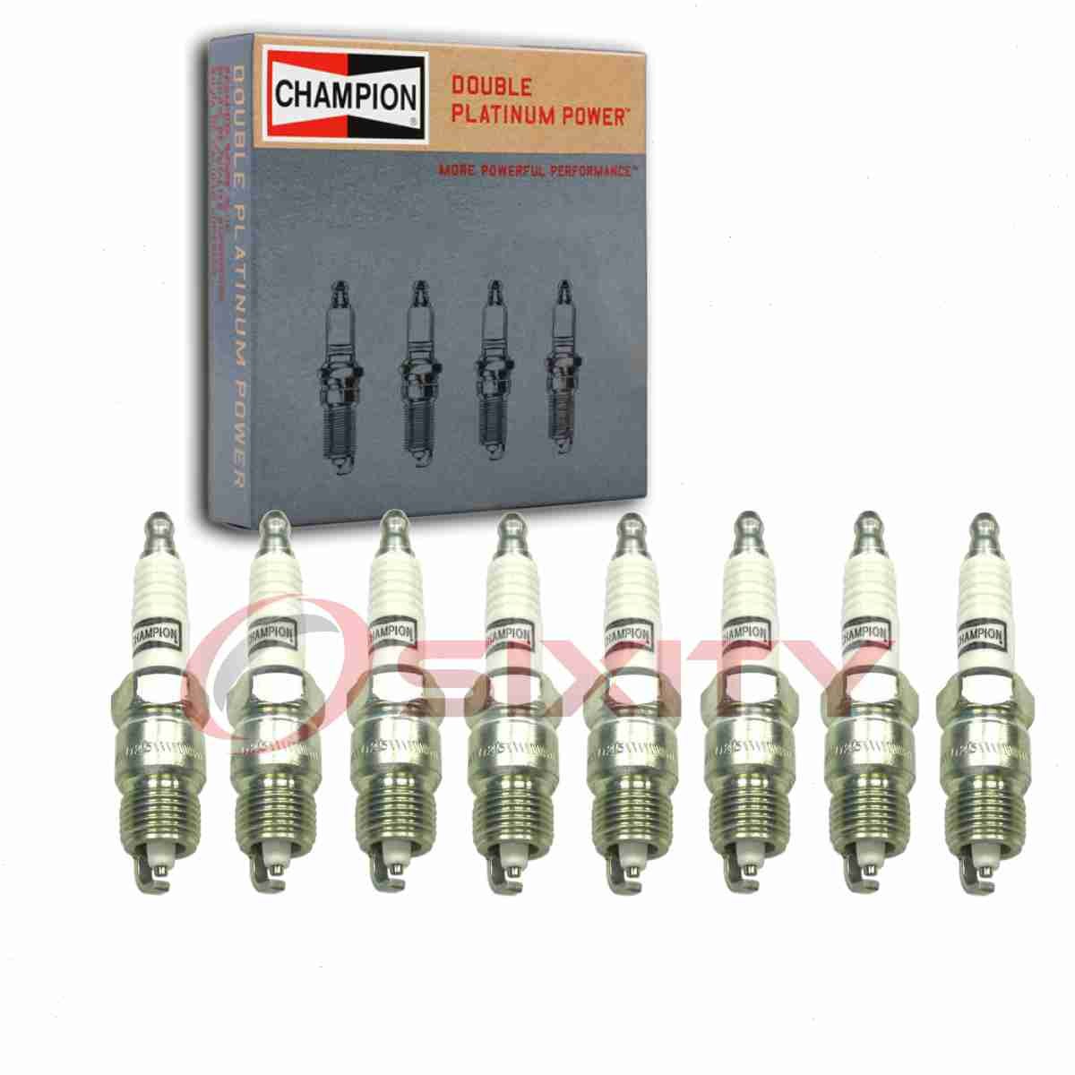 8 pc Champion Double Platinum Spark Plugs for 1970-1979 Ford Ranchero 5.0L zn