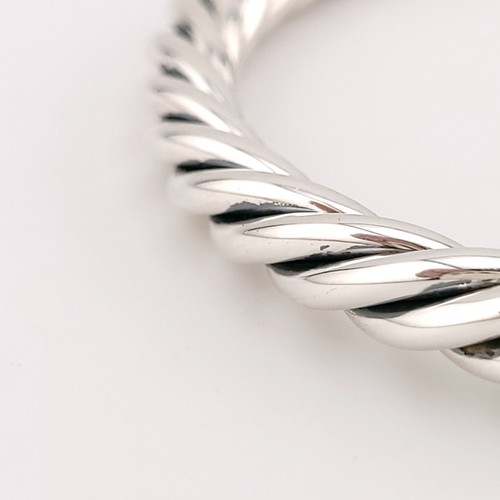 David Yurman Sterlingsilber & schwarzer Diamant 6 mm Kabel Kuppel Flex Armband - Bild 15 von 15