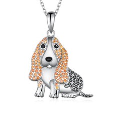 Basset Hound Necklace S925 Sterling Siver Dog Gifts for Women Basset Hound Je...