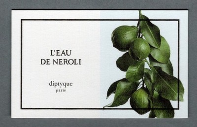 Werbekarte - Advertising Card - L'Eau de Neroli de Diptyque beidseitig