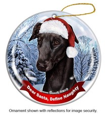 Greyhound Dear Santa, Define Naughty Holiday Ornament