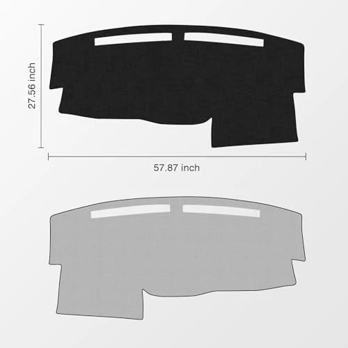 Cubierta de tablero para Nissan Titan 2004-2012, poliéster antideslizante, parasol, interior negro Foto 3 de 4