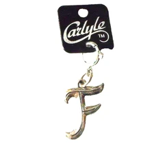 Carlyle Letter F Zipper Pull Bracelet Charm Purse Alphabet Initial Silver Tone