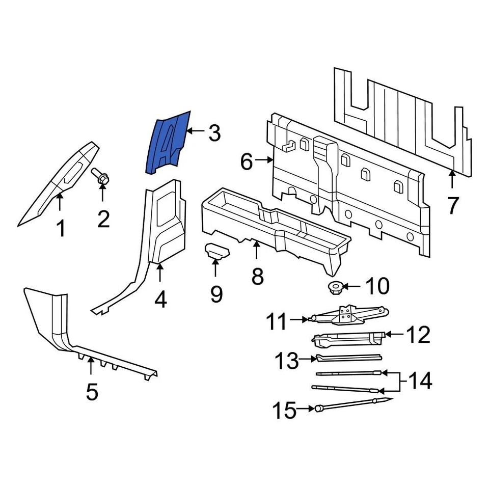 For Dodge Ram 1500 09-10 Dodge 1DX50BD1AB Right Upper Door Pillar Post Trim Set - Image 2 of 3