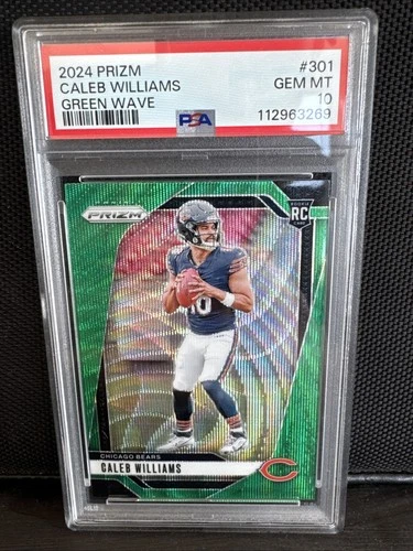2024 Panini Prizm - Rookies Caleb Williams #301 Green Wave Prizm (RC) PSA 10 GEM