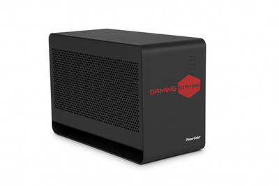 PowerColor Gaming Station eGPU Enclosure w/ MSI Vega 56 OC 8GB   TB3 Cable, Powe
