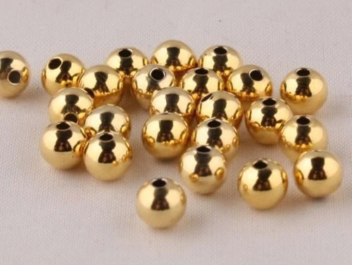 20 piezas de cuentas sueltas reales de oro amarillo de 18 quilates para pulsera o cadena de 4 mm/3 mm Foto 4 de 4