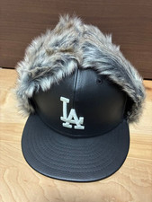 New Era 59FIFTY Dog Ear LA Dodgers Cap Synthetic Leather Black 7 3/8