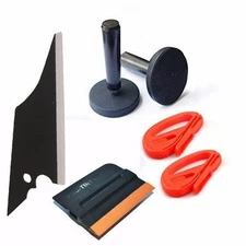 6pcs Car Wrapping Tool Kits Felt Squeegee+Magnet Holder,+Snitty Vinyl Cutter