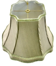 13.8 x 10.5" Mid Century Oatmeal Lined Fabric Square Cut Corner Lamp Shade Cream