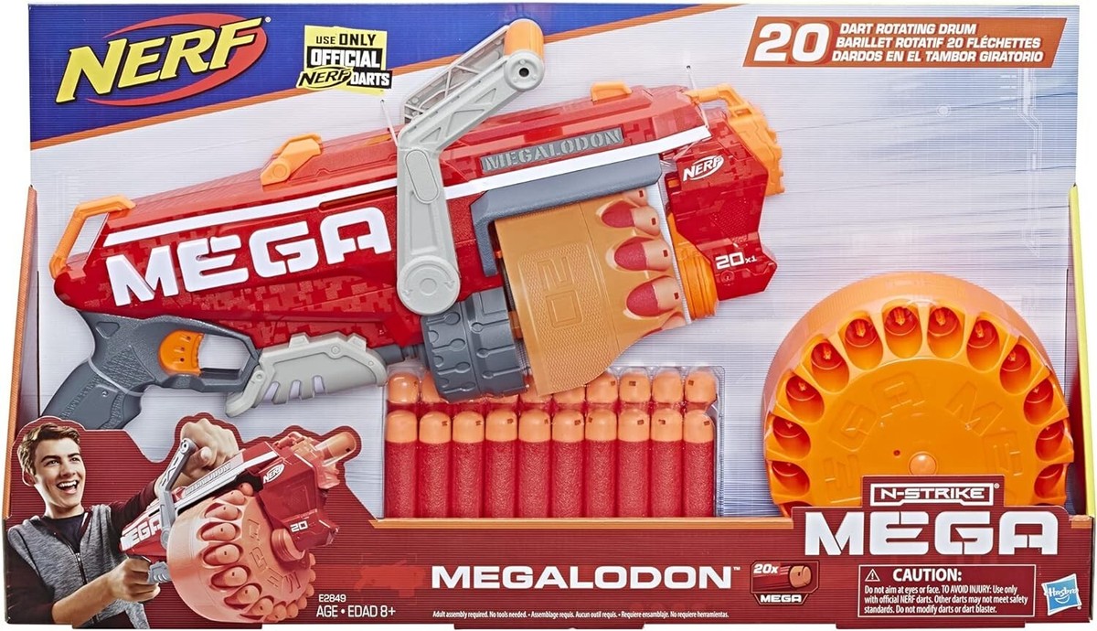 Megalodon Nerf N-Strike Mega Toy Blaster w/20 Official Nerf Mega