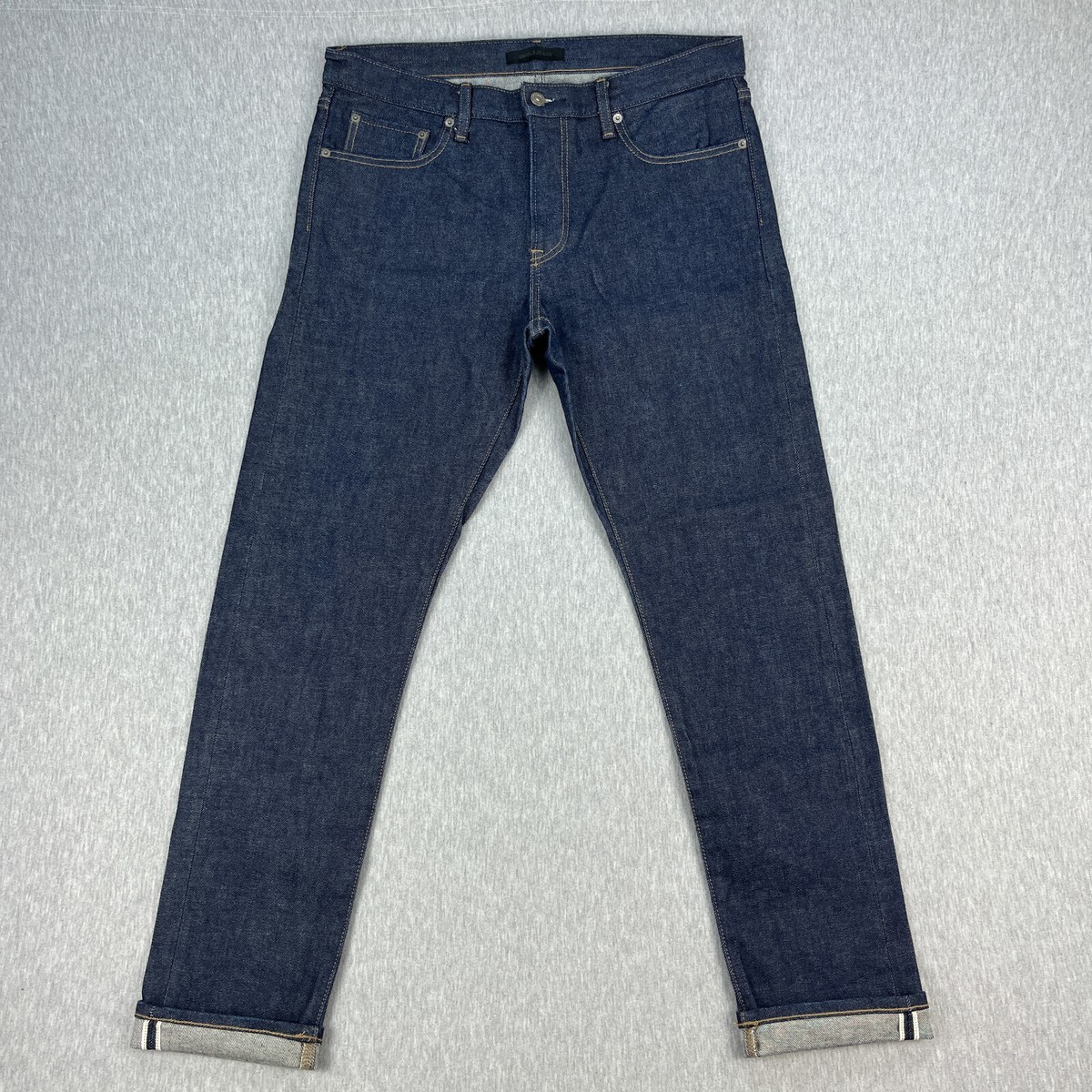 Uniqlo Selvedge Jeans Mens 34x32 (Fits 35W) Slim Blue