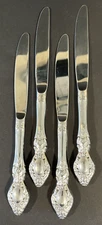 4 Gorham Design Studio Stainless Steel Memento Pattern Dinner Knives 9 1/8"
