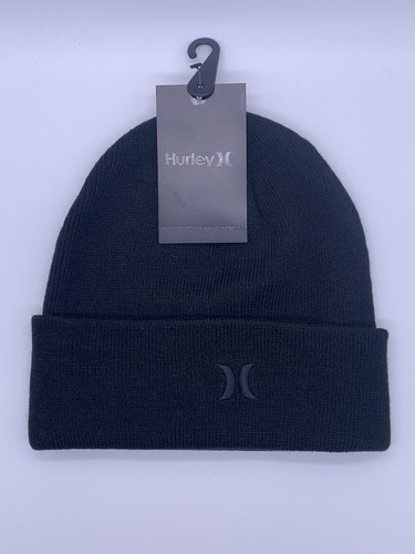 Hurley Icon Cuff All Black Beanie Hat 