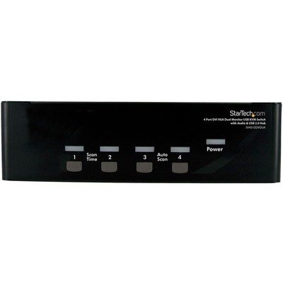 StarTech 4 Port DVI VGA Dual Monitor KVM Switch USB with Audio & USB 2.0 Hub
