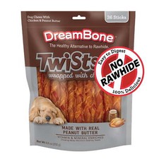 Made With Real Peanut Butter, No-Rawhide Chews For Dogs, 36 Sticks