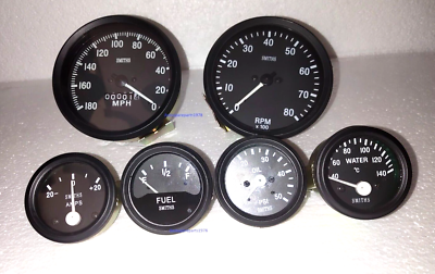 Kit De Jauges Smiths Réplica électrique - Compte-tours 0-8000 + Vitesse 180-0 MPH